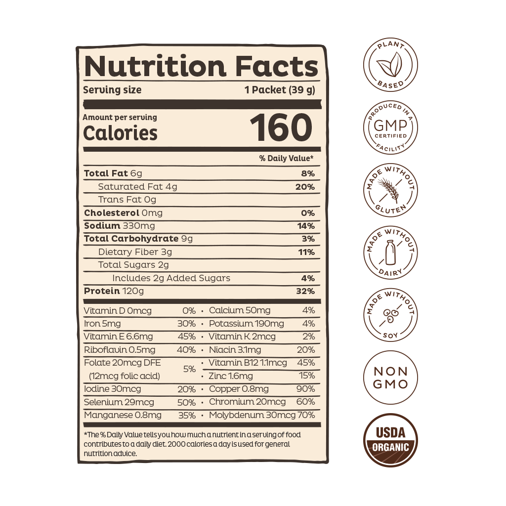Chocolate Organic Plant Protein (Single-Serving Packets)
