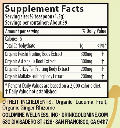 Supershroom Powder for Immunity Support (58g jar)